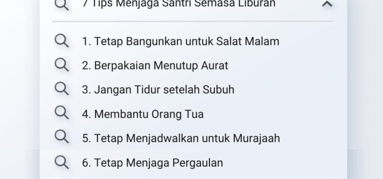 7 Tips Menjaga Santri Semasa Liburan 7 Tips Menjaga Santri Semasa Liburan