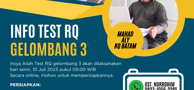 Info Test Gelombang 3 Info Test Gelombang 3